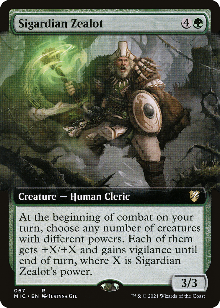 Sigardian Zealot (Extended Art) (MIC-067) - Midnight Hunt Commander: (Extended Art)