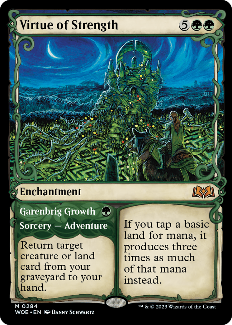 Virtue of Strength (Showcase) (WOE-284) - Wilds of Eldraine: (Showcase) Foil