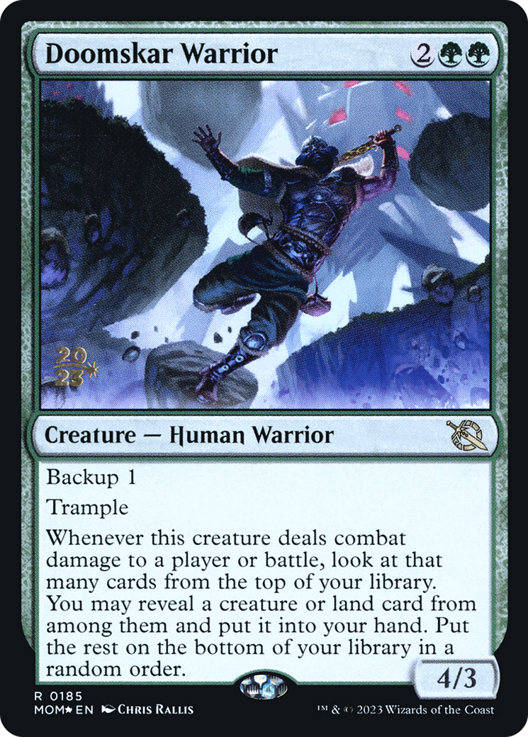 Doomskar Warrior (PRE-185S) - March of the Machine Promos Foil