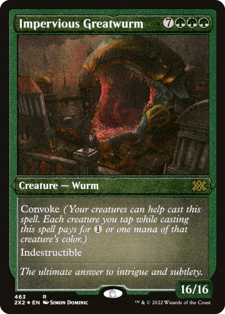 Impervious Greatwurm (2X2-463) - Double Masters 2022 Etched Foil