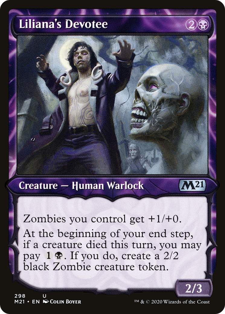 Liliana's Devotee (Showcase) (M21-298) - Core Set 2021: (Showcase) Foil