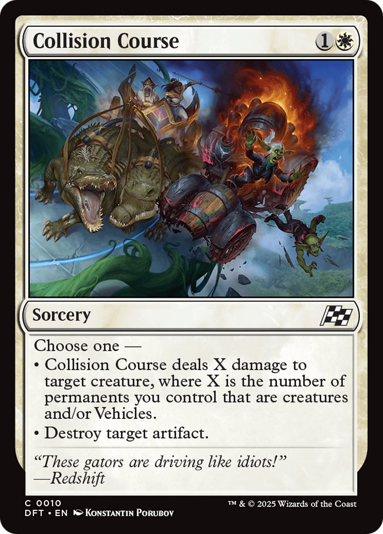 Course de collision (-010) - Feuille d'Aetherdrift 