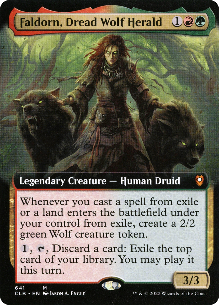 Faldorn, Dread Wolf Herald (Extended Art) (CLB-641) - Commander Legends: Battle for Baldur's Gate: (Extended Art)