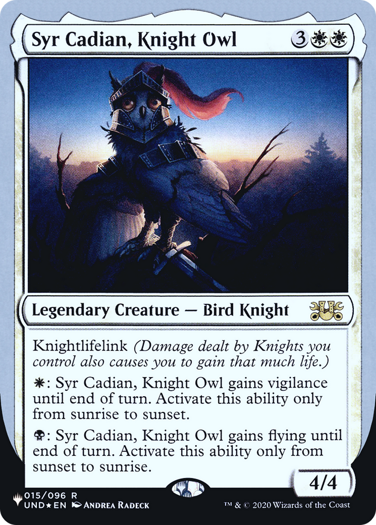 Syr Cadian, Knight Owl (LIST-009) - The List (Unfinity Foil Edition) Foil
