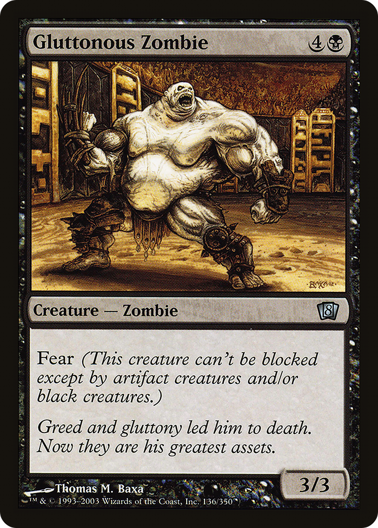 Gluttonous Zombie (8ED-136★) - Eighth Edition Foil