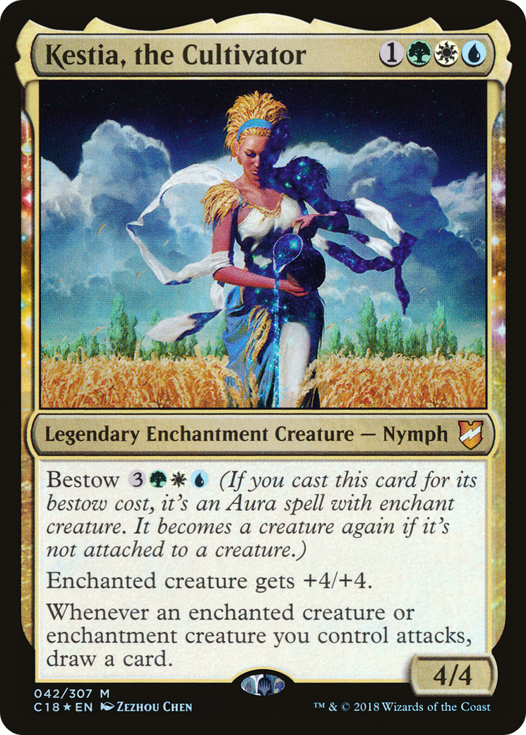 Kestia, the Cultivator (C18-042) - Commander 2018: (enchantment) Foil