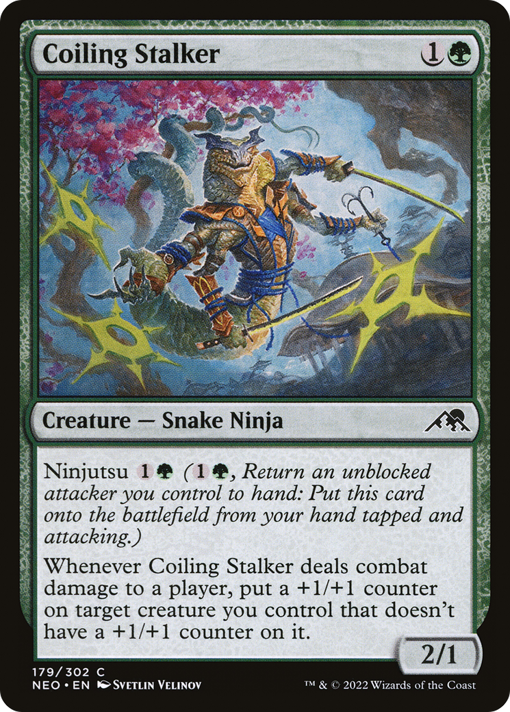 Coiling Stalker (NEO-179) - Kamigawa : Neon Dynasty Foil 