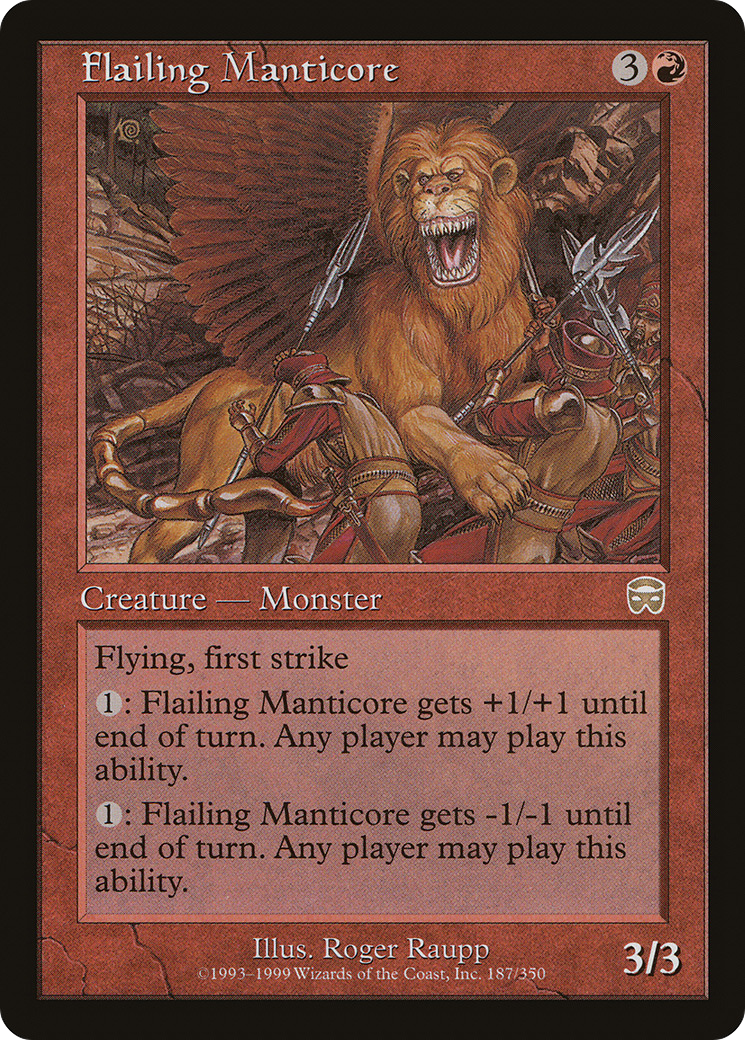 Manticore agitée (MMQ-187) - Feuille de Masques Mercadian 