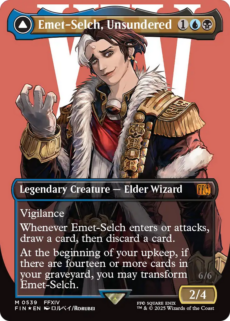 Emet-Selch, Unsundered // Hades, Sorcerer of Eld (FIN-539) - FINAL FANTASY (Borderless) Foil