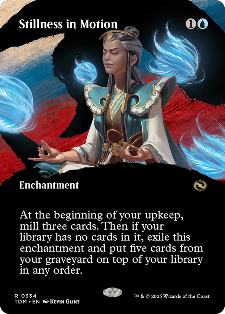 Stillness in Motion (TDM-334) - Tarkir: Dragonstorm: (Showcase, enchantment) (Borderless)