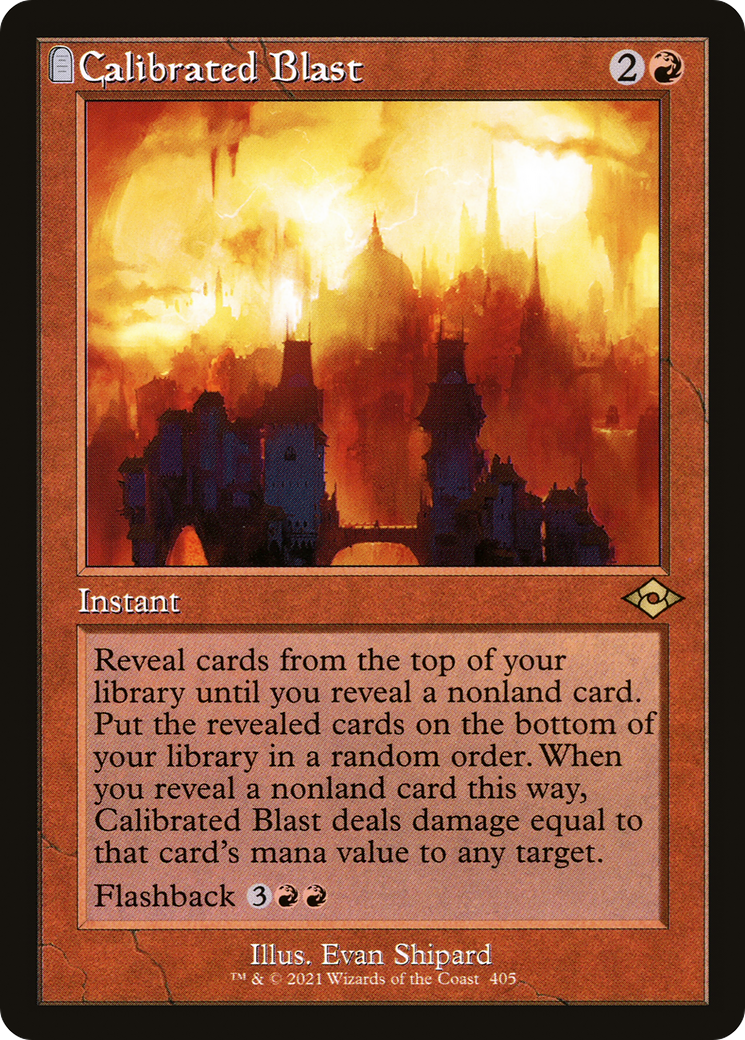 Calibrated Blast (Retro Frame) (MH2-405) - Modern Horizons 2: (tombstone) Etched Foil