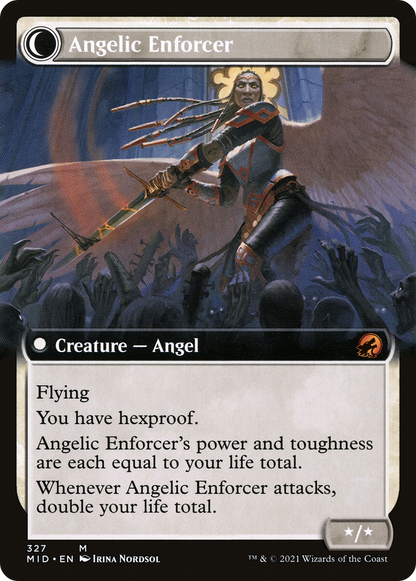 Enduring Angel (Extended Art) (MID-327) - Innistrad: Midnight Hunt: (Extended Art, Double Faced Transform) Foil