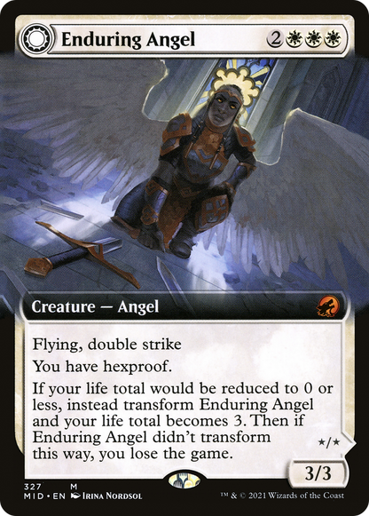 Enduring Angel (Extended Art) (MID-327) - Innistrad: Midnight Hunt: (Extended Art, Double Faced Transform)