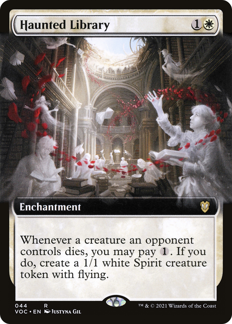 Haunted Library (Extended Art) (VOC-044) - Crimson Vow Commander: (Extended Art)