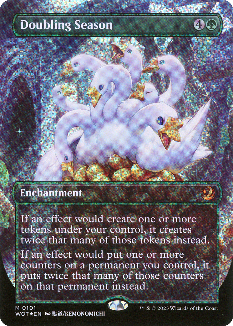 Doubling Season (Anime Borderless) (Confetti Foil) (WOT-101) - Wilds of Eldraine: Enchanting Tales (Borderless) Foil