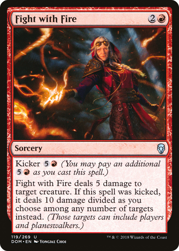 Combattre avec le feu (DOM-119) - Dominaria Foil 