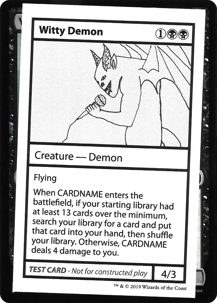 Witty Demon (No PW Symbol) (CMB1-) - Mystery Booster Playtest Cards 2021