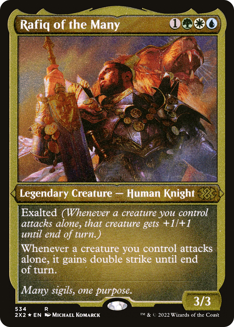 Rafiq of the Many (2X2-534) - Double Masters 2022 Etched Foil