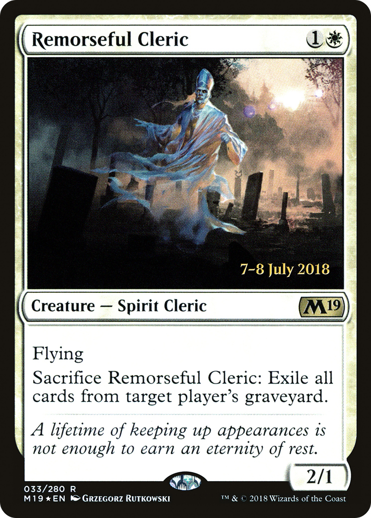 Remorseful Cleric (PRE-33S) - Core Set 2019 Promos Foil