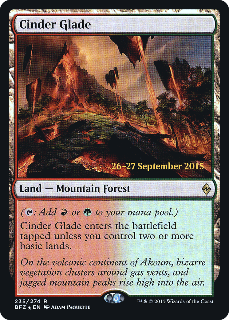 Cinder Glade (PBFZ-235S) - Feuille promotionnelle de la bataille de Zendikar