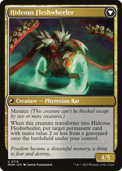 Nezumi Freewheeler // Hideous Fleshwheeler (MOM-119) - Feuille de March of the Machine 