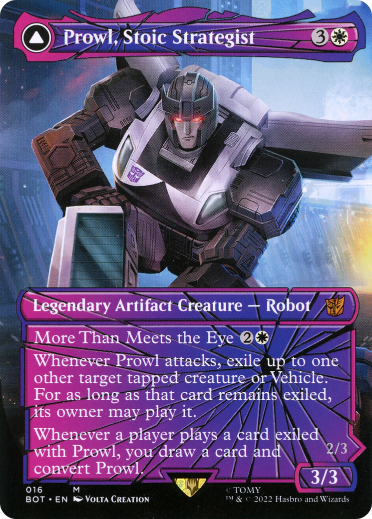Prowl, stratège stoïque // Prowl, véhicule de poursuite (BOT-016) - Transformers : (convertdfc, shatteredglass) (sans bordure) Foil 