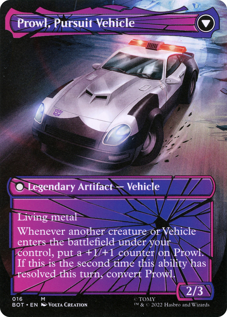 Prowl, stratège stoïque // Prowl, véhicule de poursuite (BOT-016) - Transformers : (convertdfc, shatteredglass) (Borderless) 