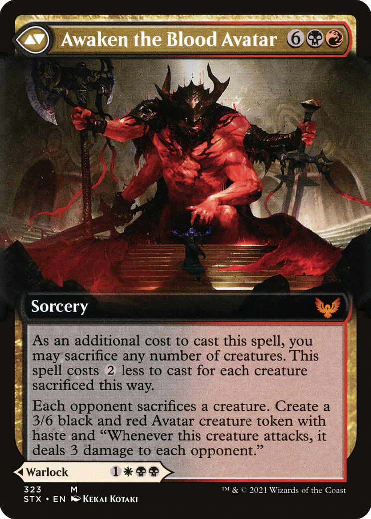 Extus, Oriq Overlord // Réveillez l'Avatar de Sang (STX-323) - Strixhaven : École des Mages : (Extended Art) Foil