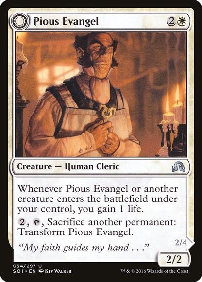 Pious Evangel (SOI-034) - Shadows over Innistrad: (Double Faced Transform)