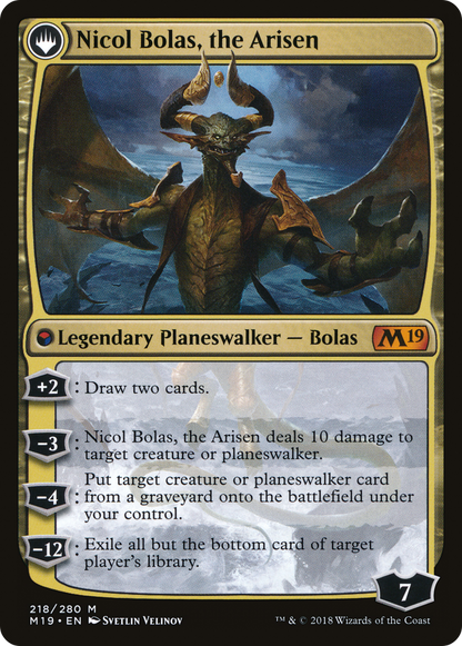 Nicol Bolas, le Ravageur // Nicol Bolas, l'Ascensionné (M19-218) - Coffret de base 2019 : (originpwdfc) Foil 