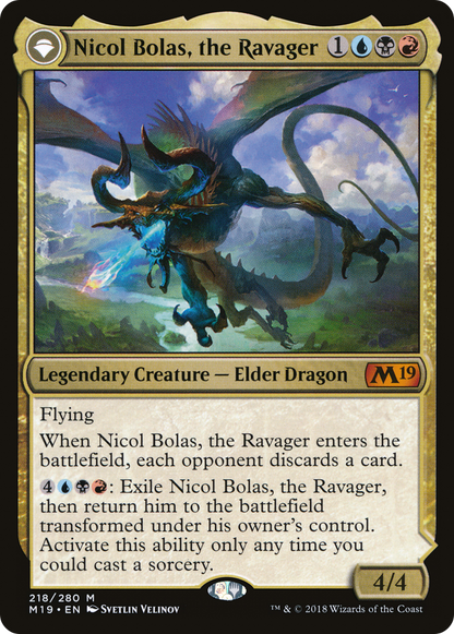Nicol Bolas, le Ravageur // Nicol Bolas, l'Ascensionné (M19-218) - Coffret de base 2019 : (originpwdfc) Foil 