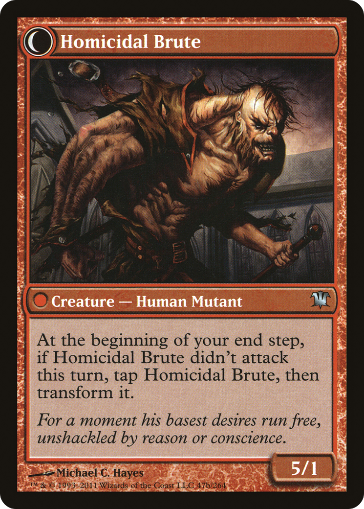 Civilized Scholar // Homicidal Brute (ISD-047) - Innistrad: (Double Faced Transform)