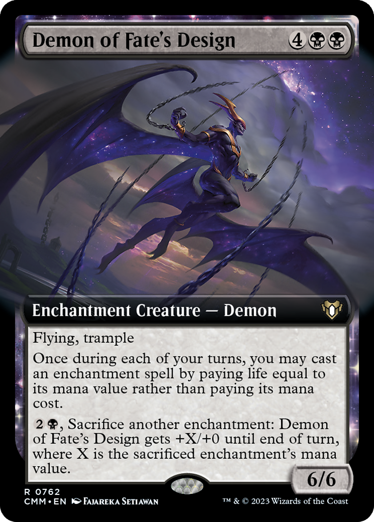 Demon of Fate's Design (Extended Art) (CMM-762) - Commander Masters: (Extended Art, enchantment)