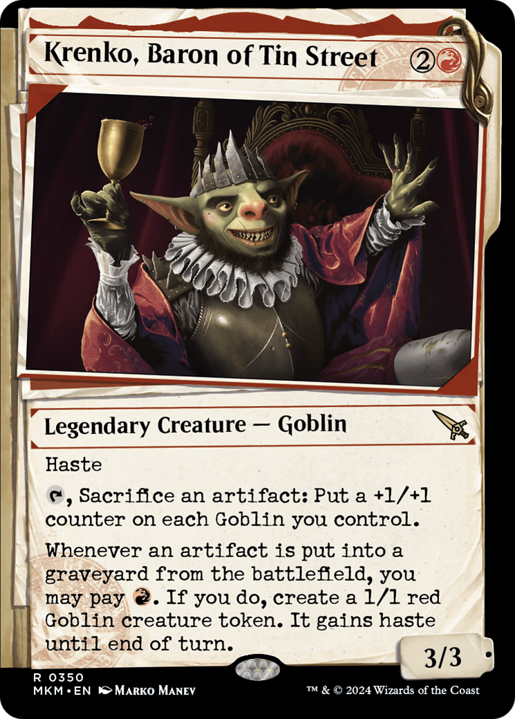 Krenko, baron de la rue Tin (MKM-350) - Meurtres au manoir de Karlov : (Vitrine) Feuille