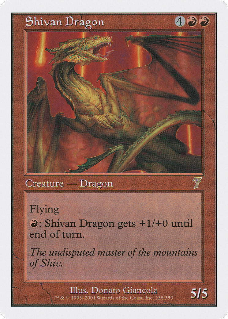 Shivan Dragon (7ED-218) - Seventh Edition