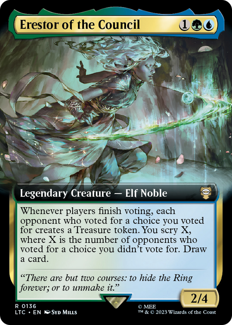 Erestor of the Council (Extended Art) (LTC-136) - Tales of Middle-earth Commander: (Extended Art) Foil
