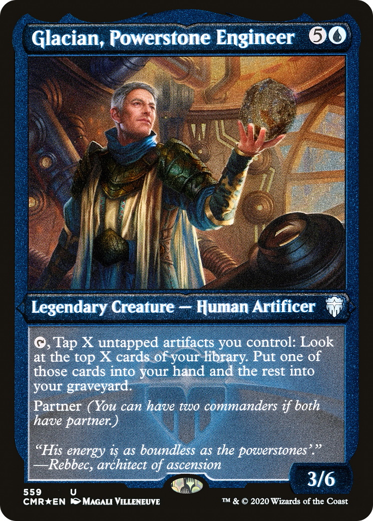 Glacian, Ingénieur Powerstone (CMR-559) - Commander Legends Etched Foil 