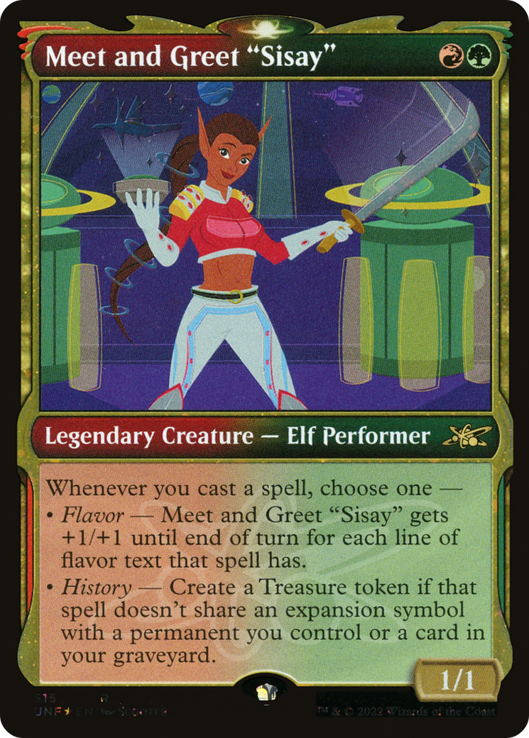 Meet and Greet "Sisay" (Showcase) (Galaxy Foil) (UNF-515) - Unfinity: (Showcase) Foil