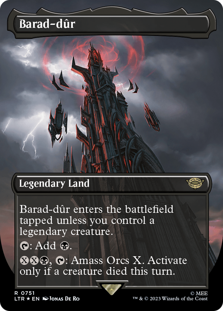 Barad-dur (0751) (Borderless) (Surge Foil) (LTR-751) - The Lord of the Rings: Tales of Middle-earth (Borderless) Foil