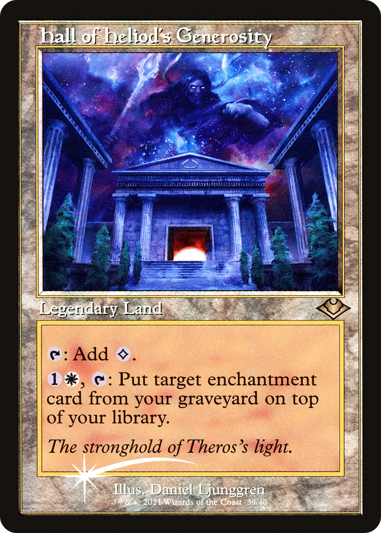 Hall de la Générosité d'Héliode (H1R-039) - Modern Horizons 1 Timeshifts Etched Foil