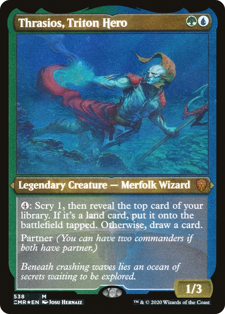 Thrasios, Triton Hero (Foil Etched) (CMR-538) - Commander Legends Foil