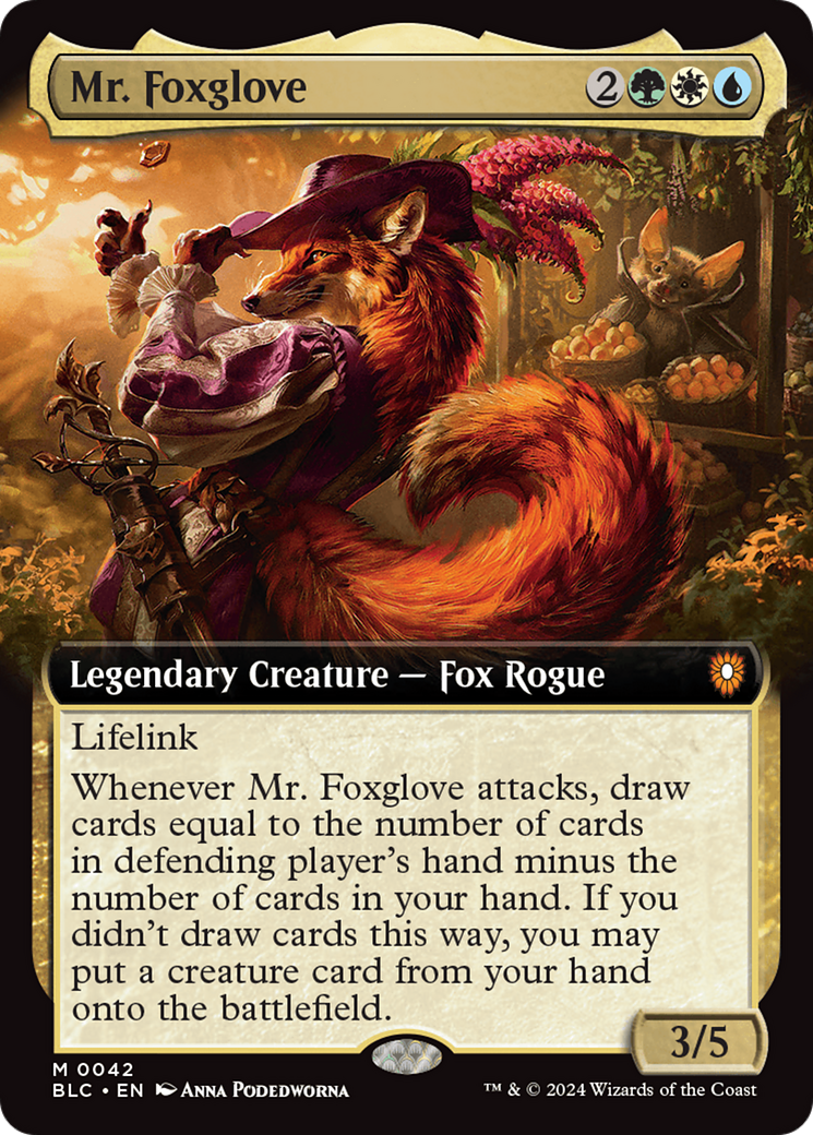 Mr. Foxglove (BLC-042) - Bloomburrow Commander: (Extended Art) Foil