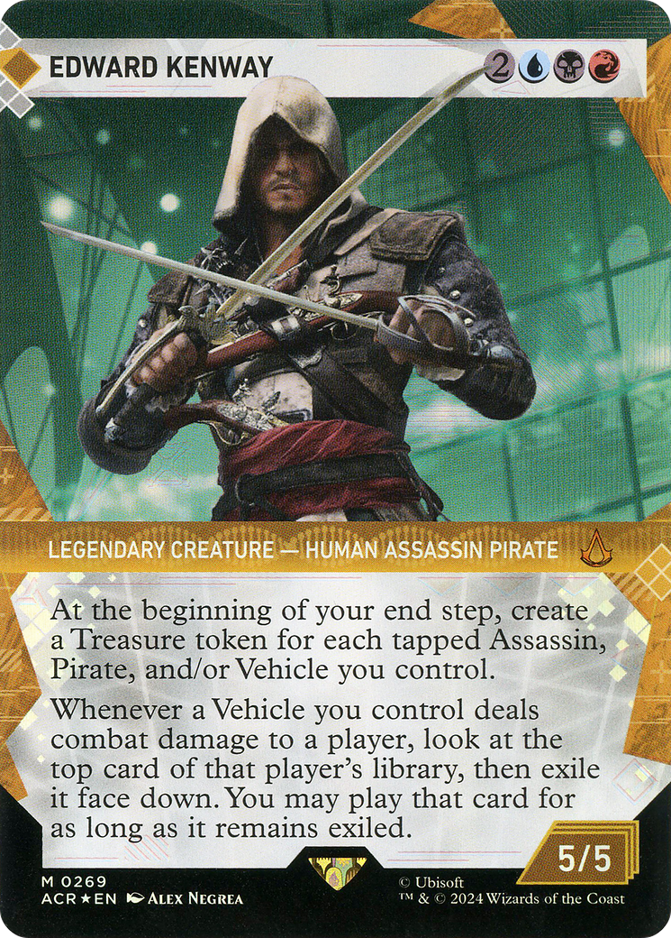 Edward Kenway (Showcase) (Textured Foil) (ACR-269) - Assassin's Creed: (Showcase) (Borderless) Foil