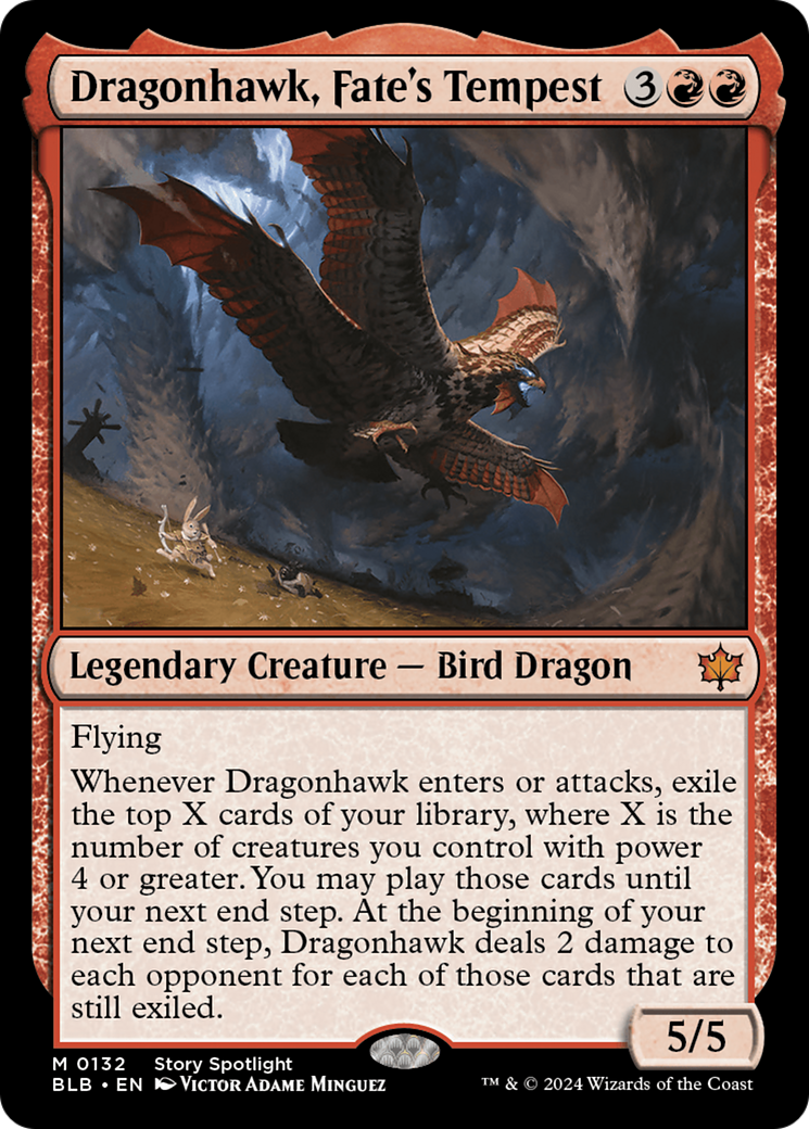 Dragonhawk, Tempête du Destin (BLB-132) - Bloomburrow Foil 