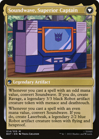 Soundwave, Sonic Spy // Soundwave, Capitaine Supérieur (BOT-014) - Transformers : (convertdfc) Foil 