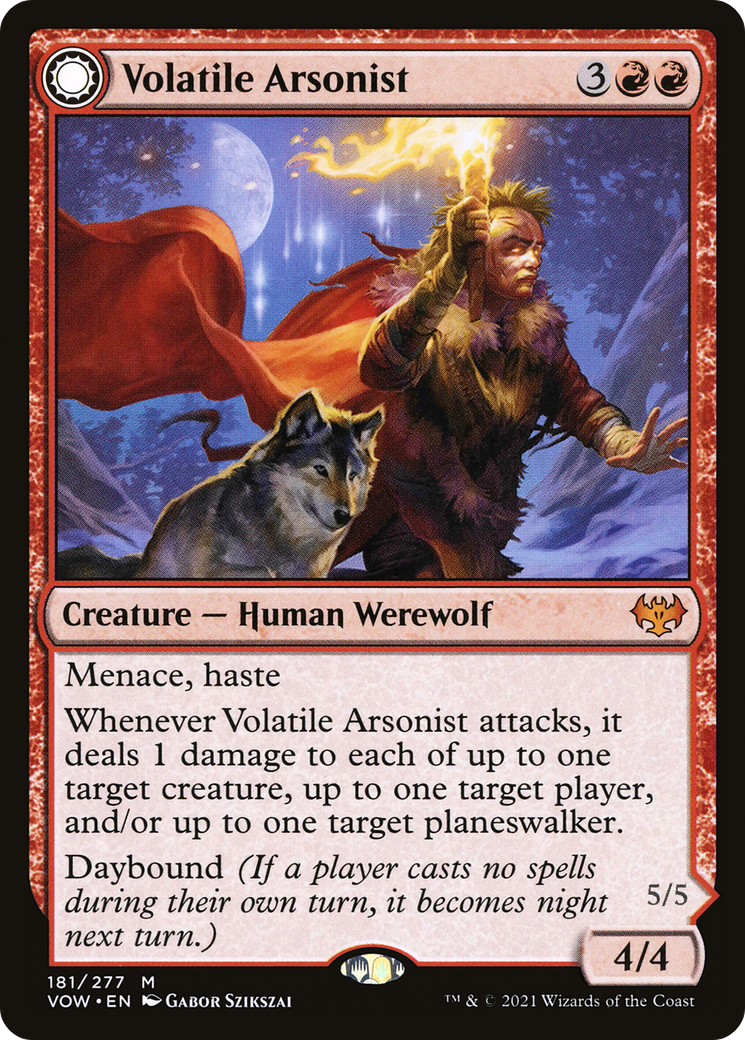 Incendiaire Volatile // Anarchiste de la Force (VOW-181) - Innistrad : Crimson Vow : (Transformation Double Face) Foil