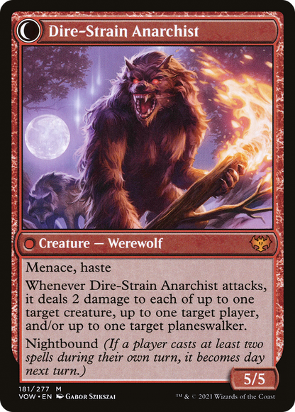 Incendiaire Volatile // Anarchiste de la Force (VOW-181) - Innistrad : Crimson Vow : (Transformation Double Face) Foil