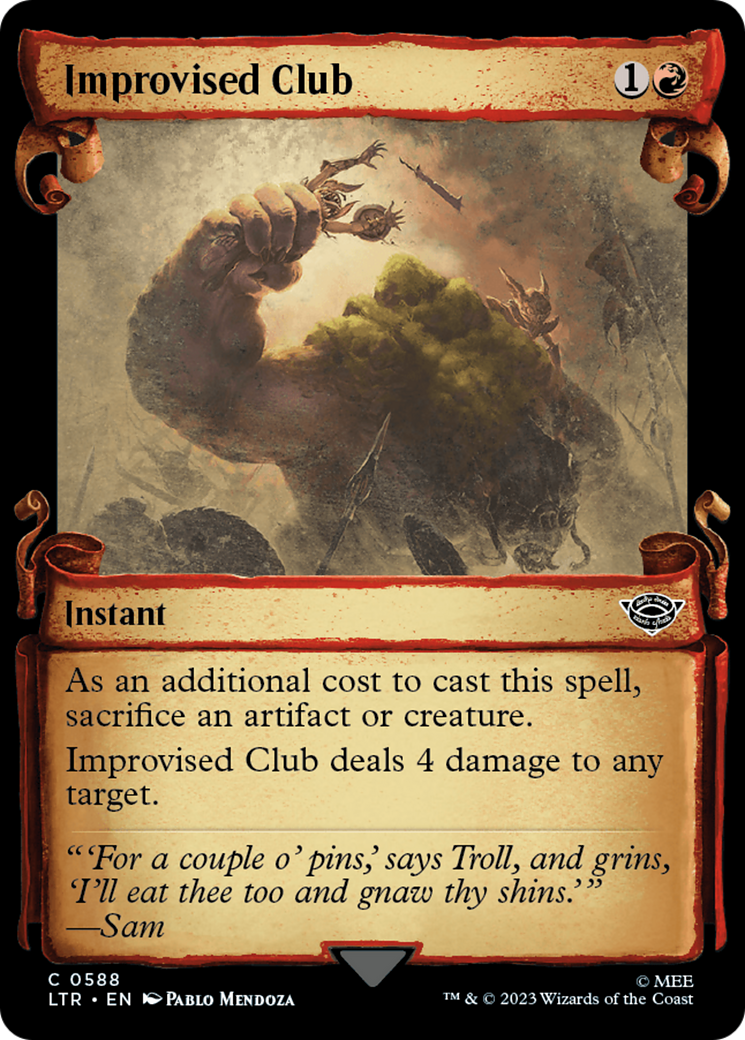 Improvised Club (Showcase Scrolls) (LTR-588) - The Lord of the Rings: Tales of Middle-earth: (Showcase) Foil