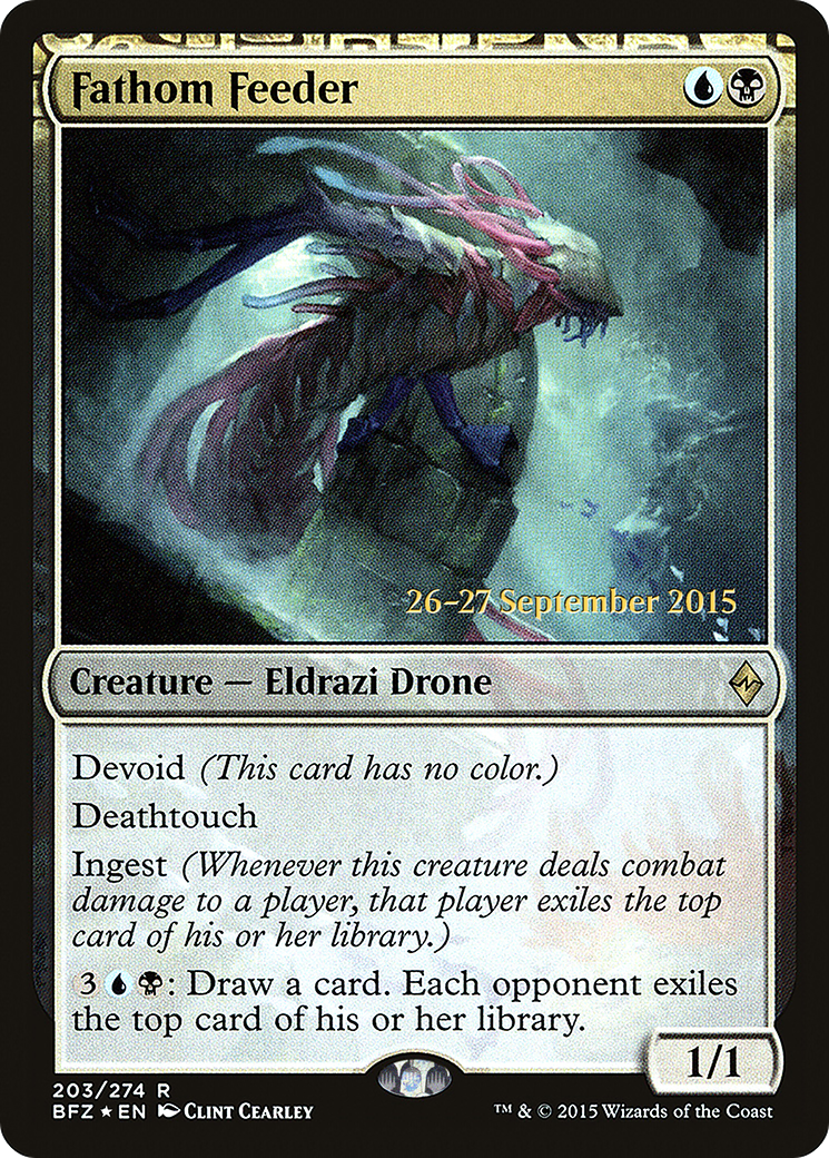 Fathom Feeder (PRE-203) - Battle for Zendikar Promos: (devoid) Foil