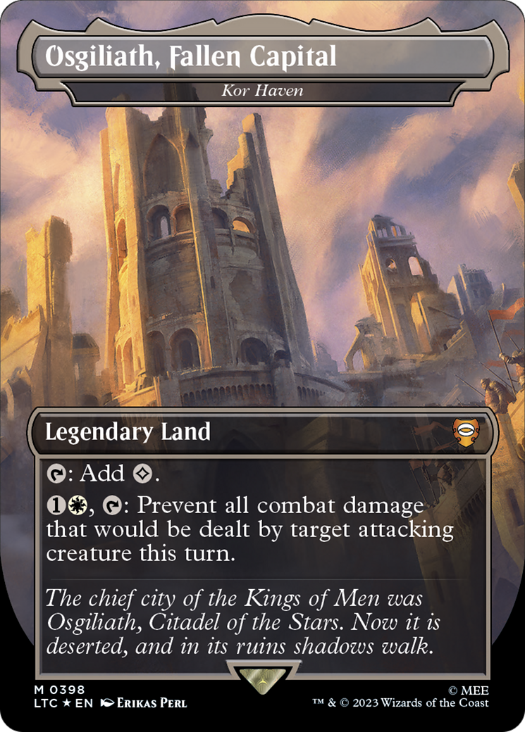 Osgiliath, Fallen Capital - Kor Haven (Surge Foil) (LTC-398) - Tales of Middle-earth Commander / Osgiliath, Fallen Capital (Borderless) Foil